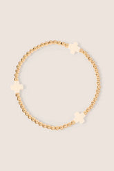 Signature Cross 3mm Gold Bracelet - Off-White
