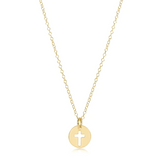 16" Necklace Gold- Blessed Small Gold Disc