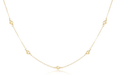 17" Choker Simplicity Chain Gold - 4mm Bead Gold