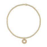 egirl Classic Gold 2mm Bead Bracelet - Love Small Gold Disc