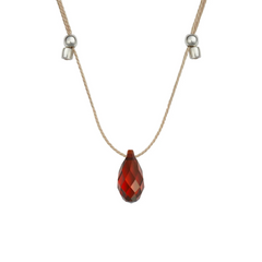 Smoked Amber Silk Slider Necklace