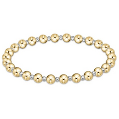 Classic Grateful Pattern 5mm Bead Bracelet-Mixed Metal