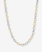 Ashley Chain Link Necklace 4mm Gold Mix-White