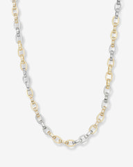 Ashley Chain Link Necklace 4mm Gold Mix-White