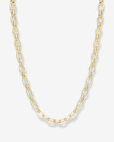 Ashley Chain Link Necklace 9mm Gold-White