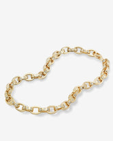 Ashley Chain Link Necklace 9mm Gold-White