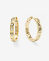 Ashley Reversible Hoops 1" Gold-White