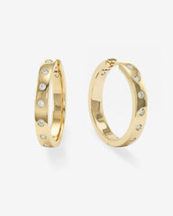 Ashley Reversible Hoops 1" Gold-White