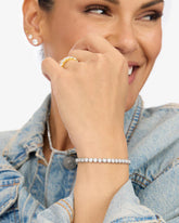 Baroness Tennis Bracelet Silver Sz 6.5