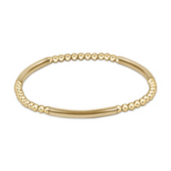 Bliss Bar Gold Pattern 3mm Bead Bracelet-Gold