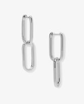 Carrie Pave Chain Huggies - Silver