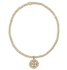 Classic Gold 2mm Bead Bracelet - Classic Beaded Signature Cross Halo Small Gold Charm
