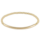 Classic Gold 3mm Bead Bracelet - Bliss Bar Textured