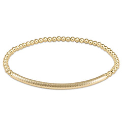 Classic Gold 3mm Bead Bracelet - Bliss Bar Textured