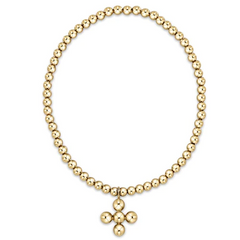 Classic Gold 3mm Bracelet Classic Beaded Signature Cross Gold Charm 4mm