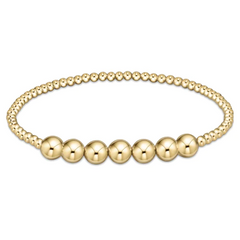 Classic Gold Beaded Bliss 3mm Bead Bracelet 6mm Gold