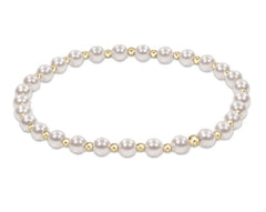 Classic Grateful Pattern 4mm Bead Bracelet-Pearl