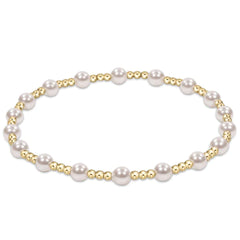 Classic Sincerity Pattern 4mm Bead Bracelet-Pearl