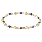 Dignity Sincerity Pattern 4mm Bead Bracelet - Lapis