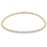 Gold Bliss 2mm Bead Bracelet - Pearl