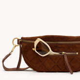 Charles Crossbody Med-Chocolate Diamond Suede-AG