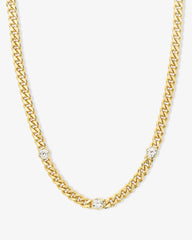 Julian Triple Diamond Cuban Chain Necklace 18'