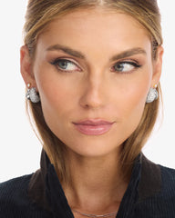 Norah Loves A Pave Double Hoop-Silver