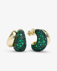 Norah Loves A Pave Double Hoop-Emerald