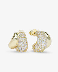 Norah Loves A Pave Double Hoop-Gold