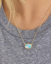 She's A Boss Pendant Necklace Gold-Opal