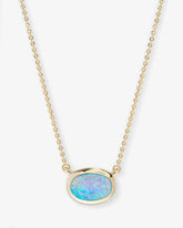 She's A Boss Pendant Necklace Gold-Opal