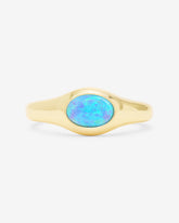 She's A Boss Signet Gold Opal - Sz 7