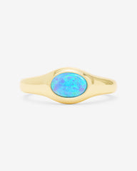 She's A Boss Signet Gold Opal - Sz 8