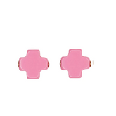 Signature Cross Stud - Bright Pink