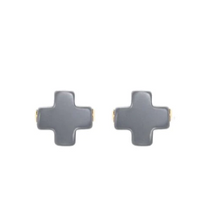 Signature Cross Stud - Charcoal