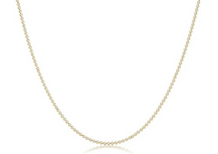 17" Choker Classic Beaded Chain - Gold Necklace