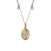 Mother Mary Charm Silk Slider Necklace