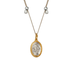 Mother Mary Charm Silk Slider Necklace