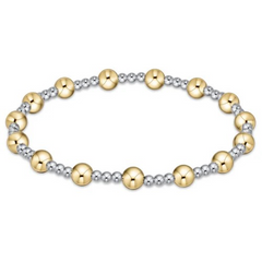 Classic Sincerity Pattern 5mm Mixed Metal Bead Bracelet