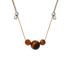 Tiger's Eye 3 Gemstone Silk Slider Necklace