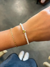 Signature Cross Pearl Pattern 4mm Bead Bracelet - Gold