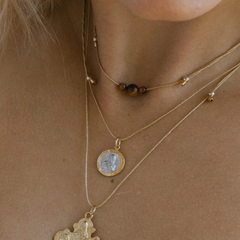 Tiger's Eye 3 Gemstone Silk Slider Necklace