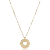 16" Necklace Gold - Love Gold Disc