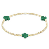 egirl Signature Cross Bracelet Gold Emerald