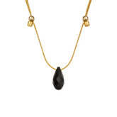 Jet Silk Slider Necklace Gold