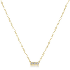 14kt Gold and Diamond Significance Bar Necklace - Three