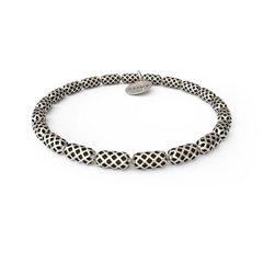 Honeycomb Stretch Bracelet Antique Silver