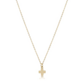 16" Necklace Gold-Signature Cross Sm Gold Charm