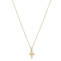 16" Necklace Gold-Signature Cross Sm Gold Charm