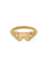 Varsity Double Heart Ring Size 6